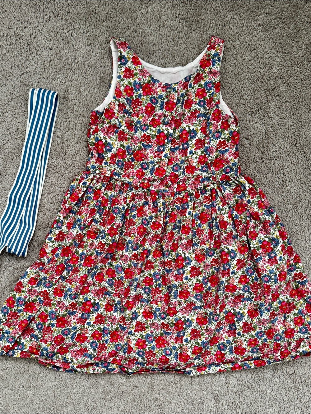 Polo by Ralph Lauren Floral Red, Blue and Green Party Dress